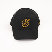 S Trucker Cap - Black & Gold