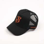 S Trucker Cap - Black & Orange