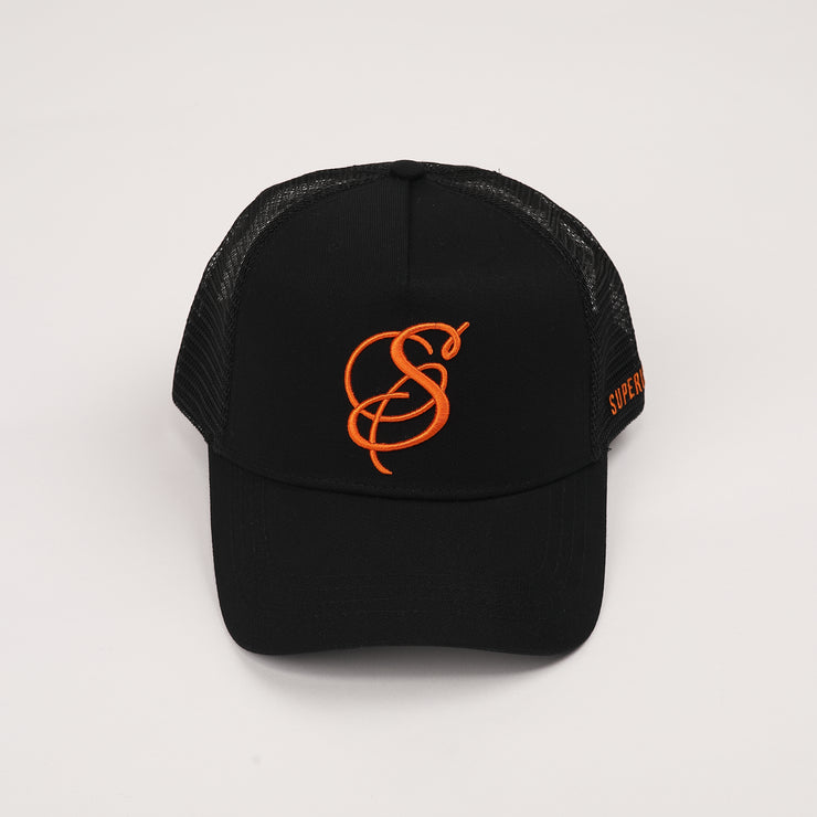 S Trucker Cap - Black & Orange